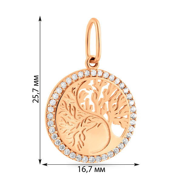 Золотий підвіс з фіанітами (арт. 424693/15) – зображення 2