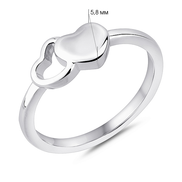 Серебряное кольцо Сердечки (арт. 7501/8278) – изображение 2