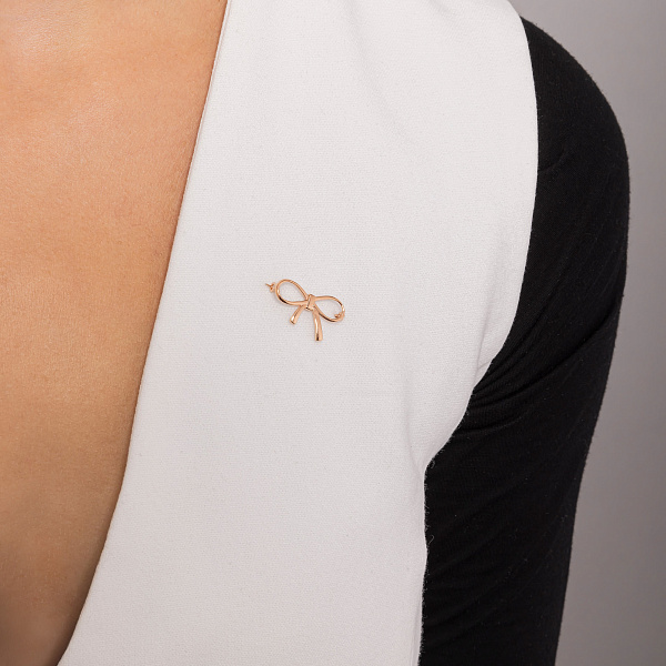 Золота брошка Бантики  (арт. 360254) – зображення 2