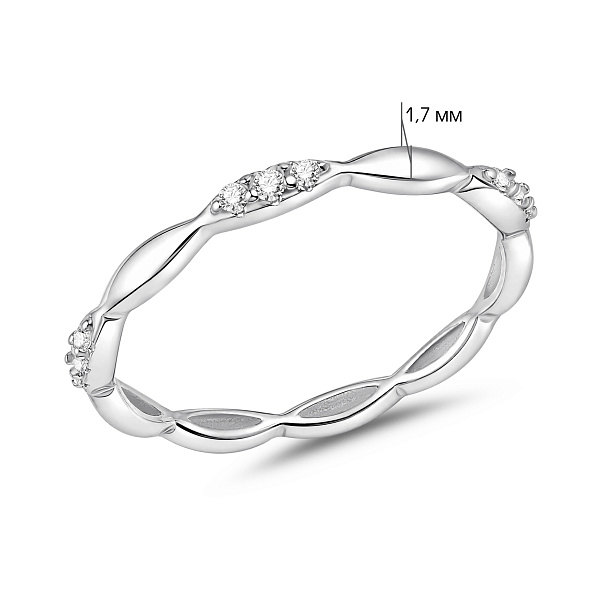 Тонкое серебряное кольцо с фианитами (арт. 7501/8903) – изображение 2