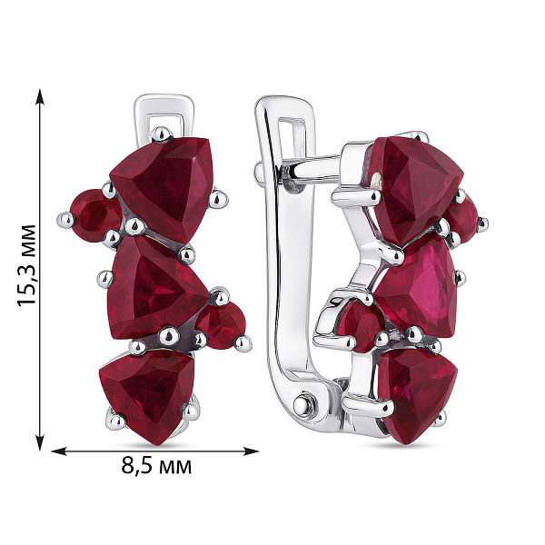Сережки зі срібла з рубінами (арт. 7502/2157823Р) – зображення 2