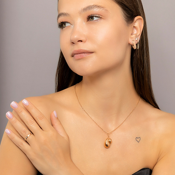 Золотые серьги без камней (арт. 110460) – изображение 3