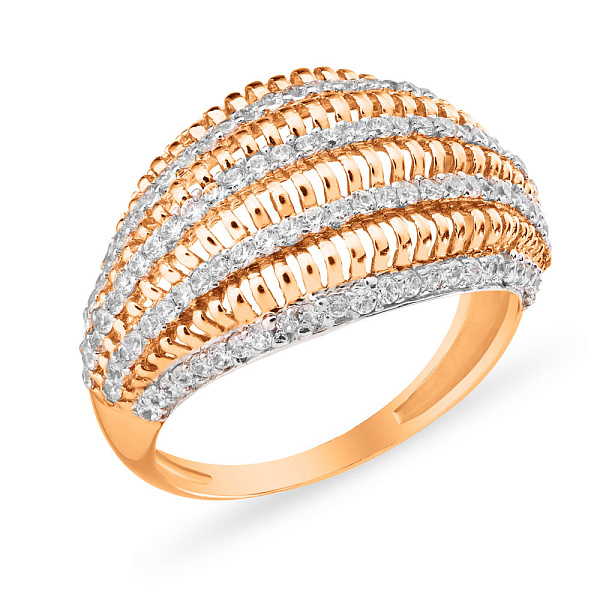 Золотое кольцо с фианитами (арт. 152887) – изображение 1