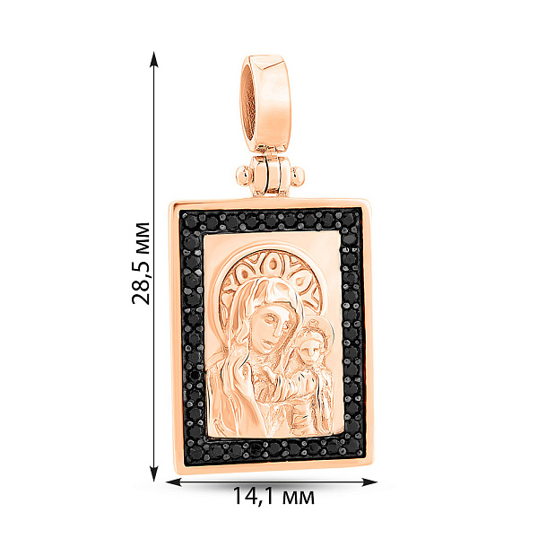 Золотая ладанка с фианитами (арт. 424949ч) – изображение 5