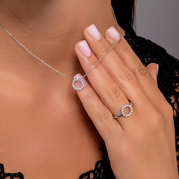 Золотое колье с бриллиантами (арт. Ц011538030б) – изображение 3