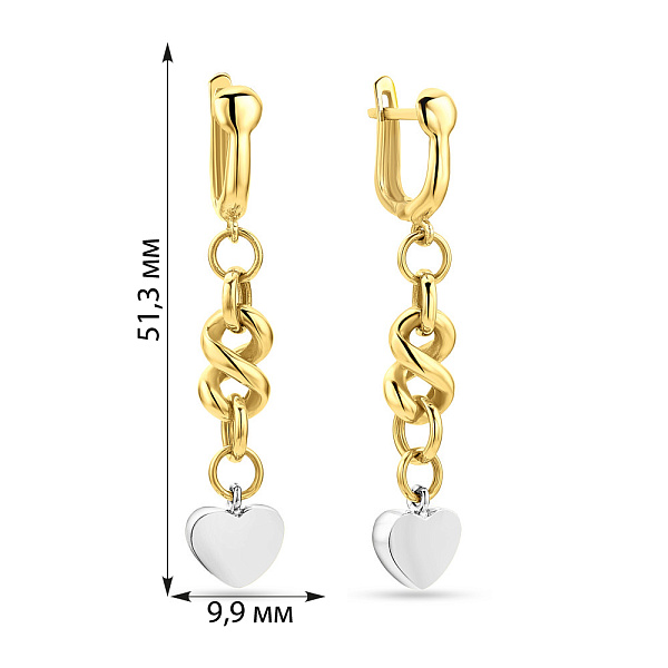 Серьги из желтого и белого золота (арт. 101857жб) – изображение 2