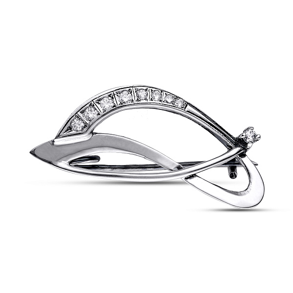 Срібна брошка з фіанітами (арт. 7905/6110011) – зображення 1