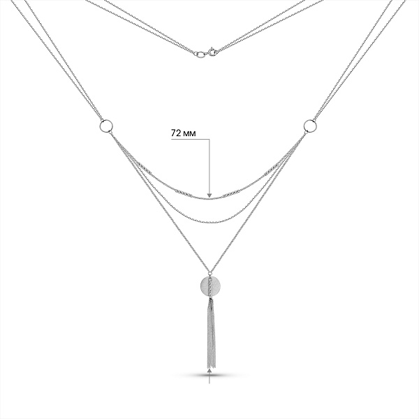 Кольє Francelli з білого золота без каміння (арт. 360318/3бм) – зображення 3