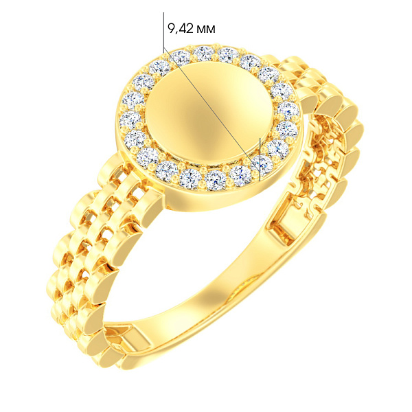 Каблучка з жовтого золота з фіанітами (арт. 140907ж) – зображення 4