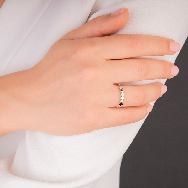 Золотое кольцо с фианитами (арт. 140055) – изображение 2