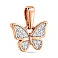 Золотая подвеска Бабочка с фианитами (арт. 440575) – изображение 1