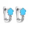 Серебряные детские серьги с эмалью и фианитами (арт. 7502/2716ег) – изображение 1