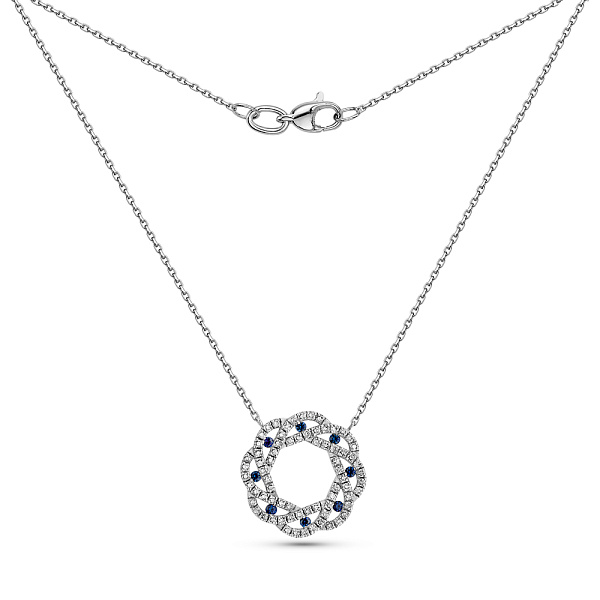 Золоте кольє з сапфірами та діамантами (арт. 7192089202с) – зображення 2