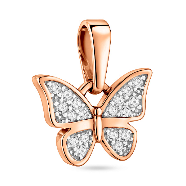 Золотая подвеска Бабочка с фианитами (арт. 440575) – изображение 1