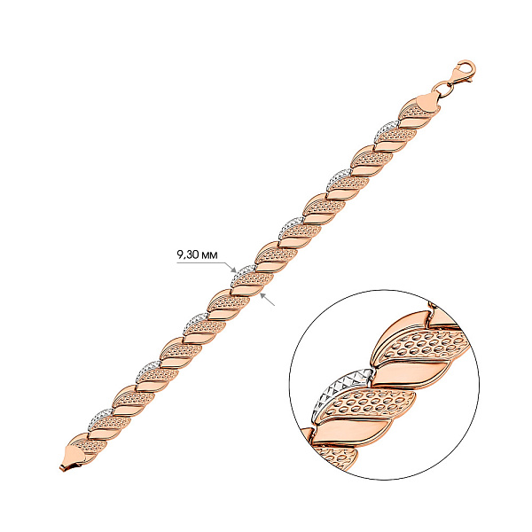 Широкий браслет из золота с родированием (арт. 327057р) – изображение 2