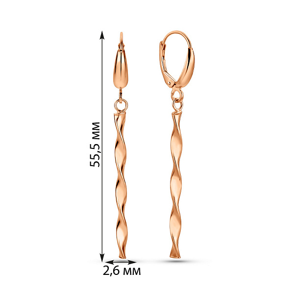 Серьги из красного золота (арт. 1091634) – изображение 4