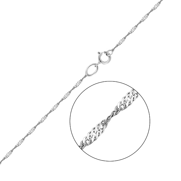 Серебряная цепочка плетения Сингапур (арт. 0303202) – изображение 1