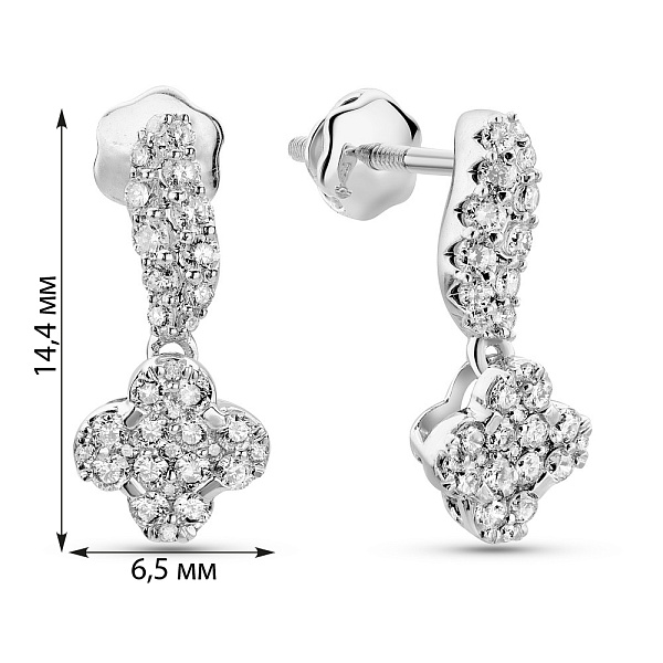 Золоті сережки з діамантами (арт. С341616040б) – зображення 2