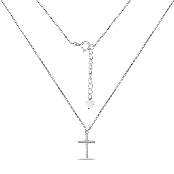 Серебряное колье «Крестик» с фианитами (арт. 7507/917) – изображение 2