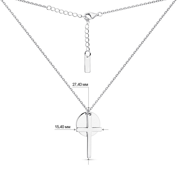 Серебряное колье с двумя подвесками (арт. 7507/1412/15) – изображение 3