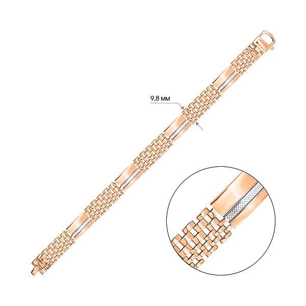 Браслет из красного и белого золота (арт. 3261214кб) – изображение 4