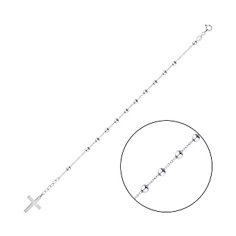 Фото Срібний браслет із хрестиком (арт. 7509/3706)