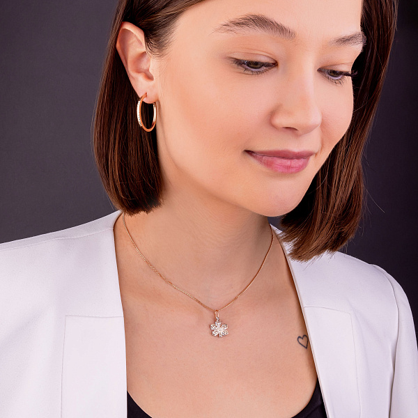 Золотий підвіс Листок Каштану (арт. 440952а) – зображення 3