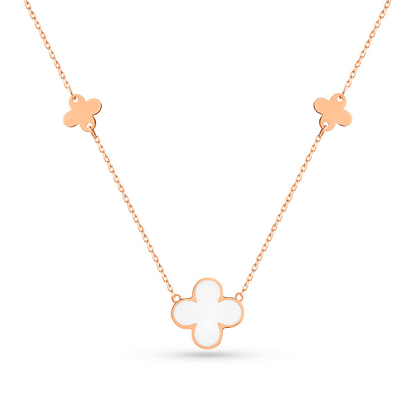 Золоте кольє Клевер з емаллю (арт. 361207еп) – зображення 1