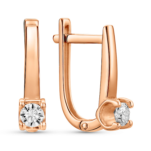 Сережки з червоного золота з діамантами (арт. С011152020) – зображення 1