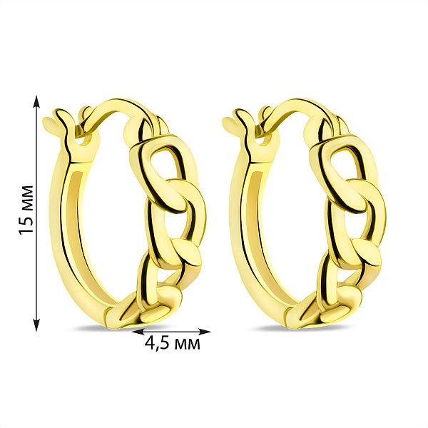 Серебряные серьги-кольца с желтым родированием (арт. 7502/9596ж) – изображение 2