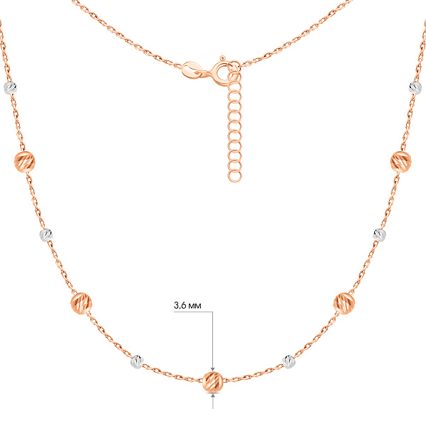 Колье из красного и белого золота (арт. 353082кб) – изображение 4
