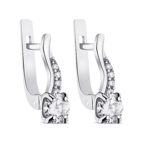 Серьги из серебра с фианитами (арт. 7502/0979сю) – изображение 1