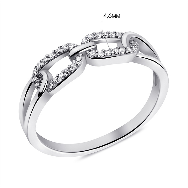 Серебряное кольцо Цепи с фианитами (арт. 7501/6865) – изображение 2
