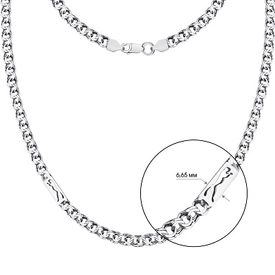 Серебряная массивная цепь плетения Фантазийное (арт. 7908/1053-ч)