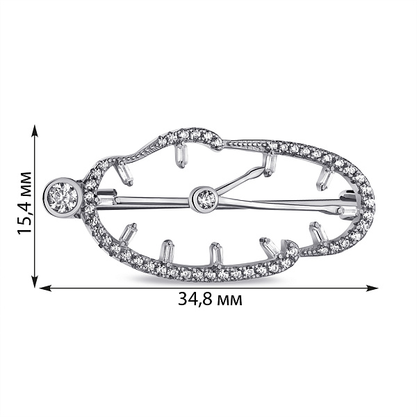 Серебряная брошь с фианитами (арт. 7505/213) – изображение 2