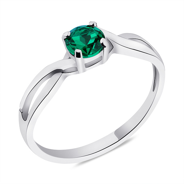 Серебряное кольцо с изумрудом (арт. 7501/390Измкп) – изображение 1