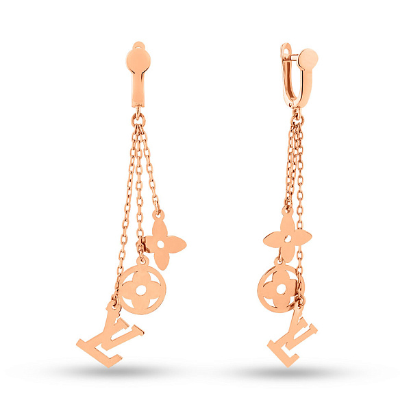 Сережки з червоного золота з підвісками (арт. 107259) – зображення 1
