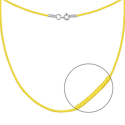 Шелковый ювелирный шнурок с серебряным замком (арт. 7307/79052-229/18ж)