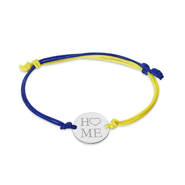 Браслет "Home" на нити с серебряной вставкой (арт. Х340029сж) – изображение 1