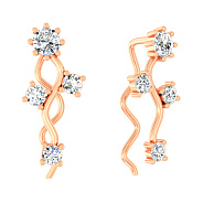 Золотые серьги клаймберы с фианитами (арт. 110197)