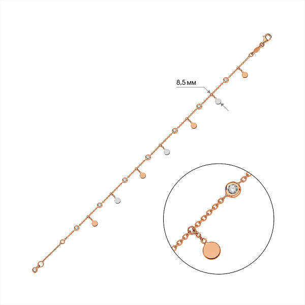 Золотой браслет с фианитами (арт. 3261349р) – изображение 4