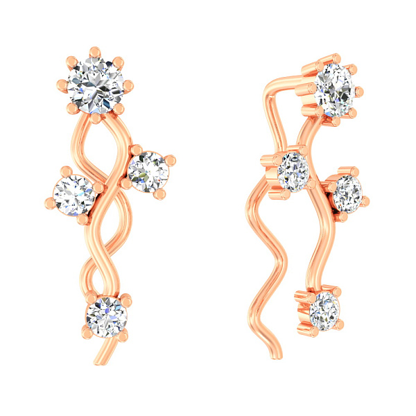 Золоті сережки клаймбери з фіанітами (арт. 110197) – зображення 1