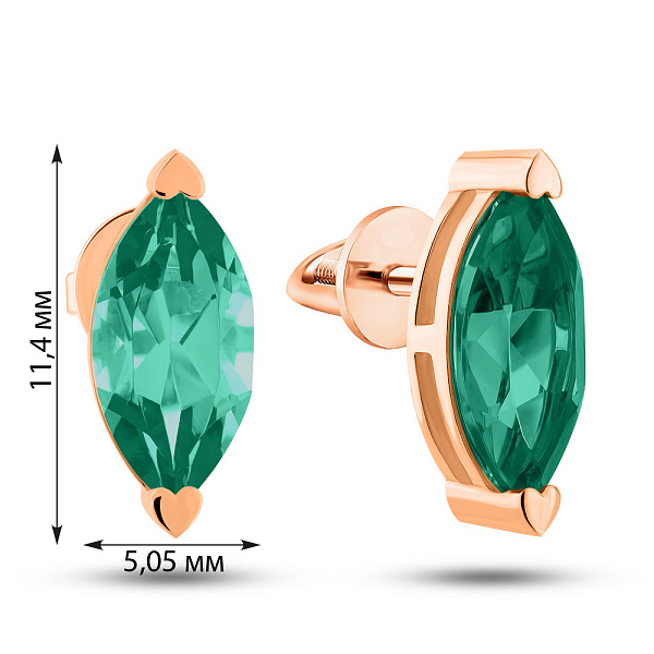 Золоті пусети з кварцом (арт. 111233Пз) – зображення 5