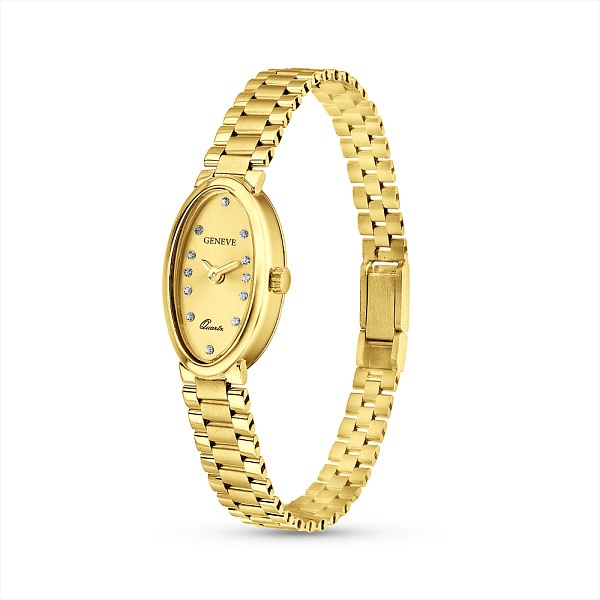 Золотые кварцевые часы с фианитами (арт. 260289жж) – изображение 1