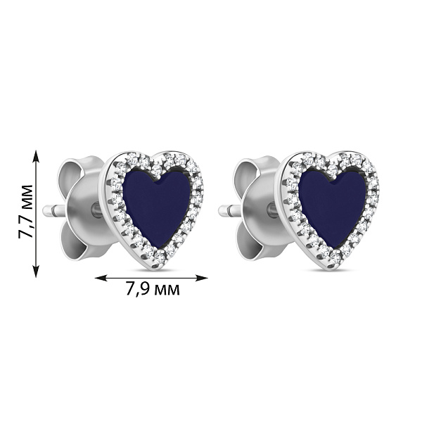 Серьги-пусеты из серебра с ониксом  (арт. 7518/5220ос) – изображение 2