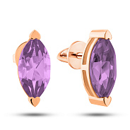 Золоті пусети з аметистом (арт. 111233Па)