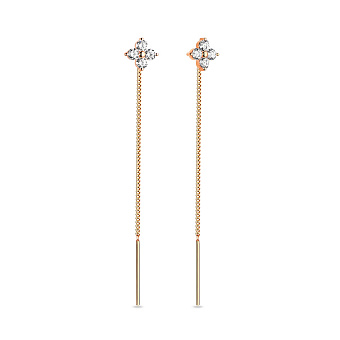 Фото Сережки-протяжки з золота (арт. 110823)