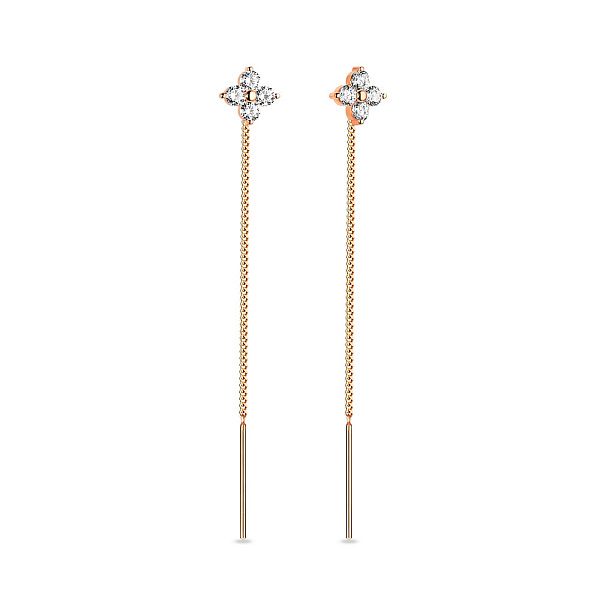 Сережки-протяжки з золота (арт. 110823) – зображення 1