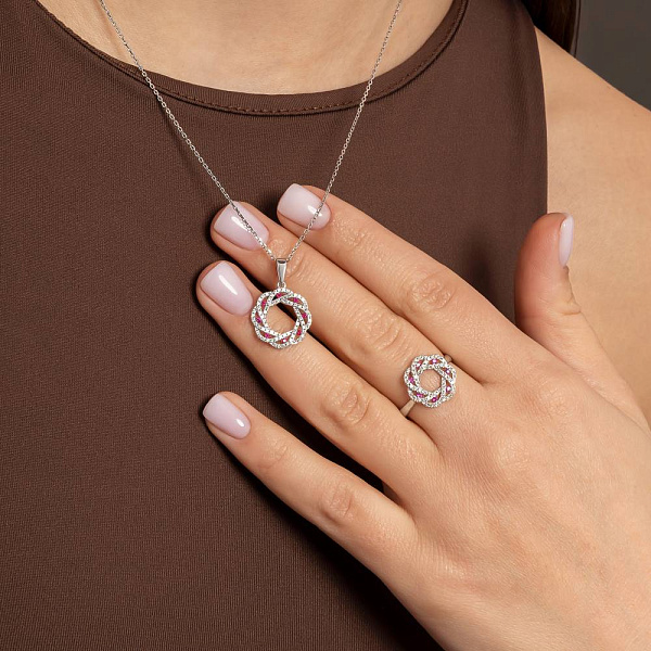 Золотой кулон с рубинами и бриллиантами (арт. 3192089202р) – изображение 3