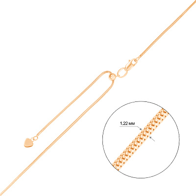 Золотий ланцюжок плетіння Снейк з регульованою довжиною (арт. 304204з)